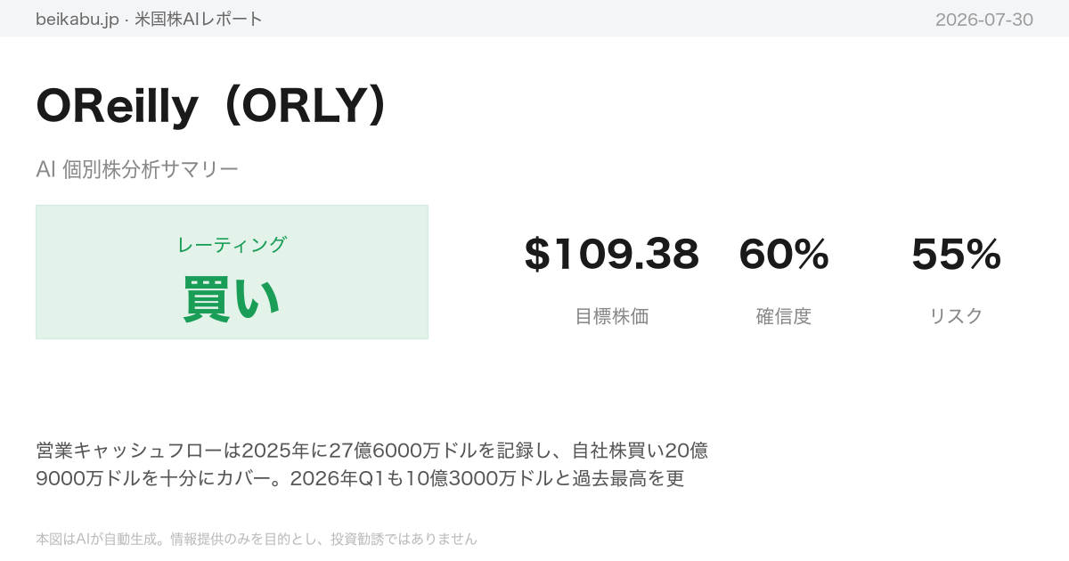 OReilly（ORLY）AI分析サマリー