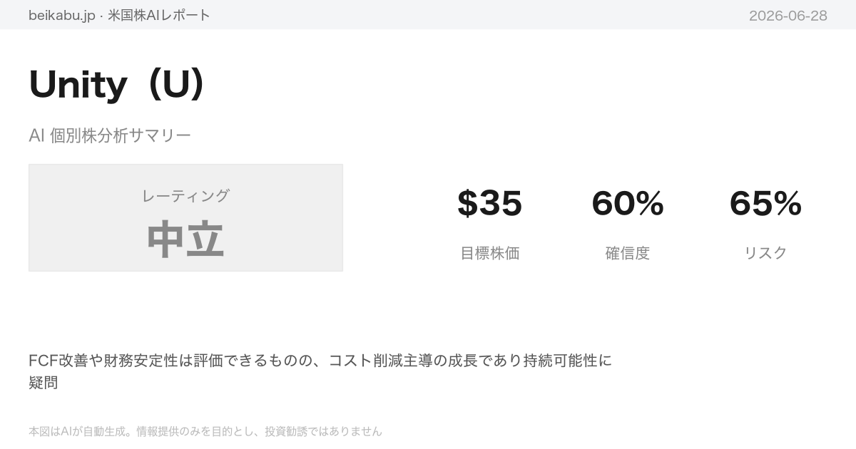 Unity（U）AI分析サマリー